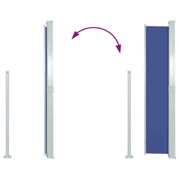 Lahtitõmmatav privaatsussein terrassile, sinine, 160 x 500 cm – 7