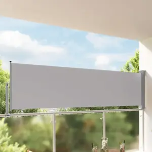 Lahtitõmmatav terrassi külgmarkiis privaatsuseks, hall, 100 x 300 cm