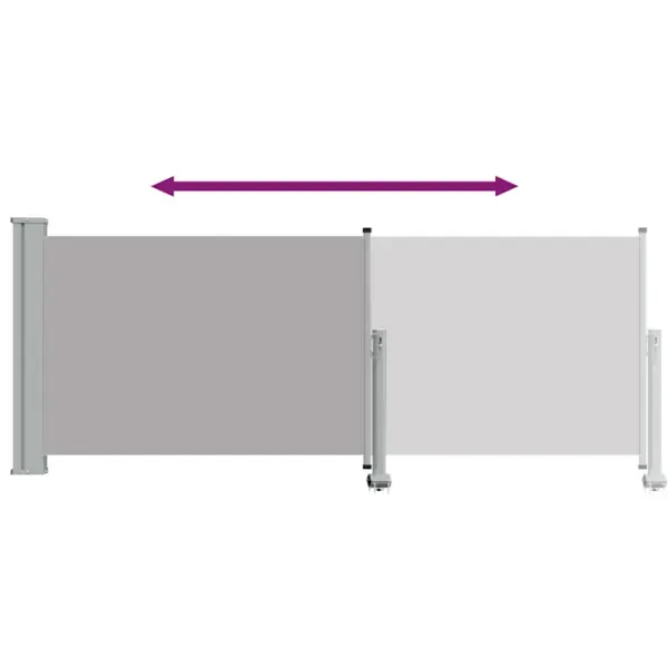 Lahtitõmmatav terrassi külgmarkiis privaatsuseks, hall, 100 x 300 cm – 8