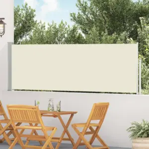 Lahtitõmmatav terrassi külgmarkiis, kreemjasvalge, 100 x 0–500 cm