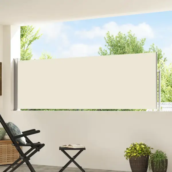Lahtitõmmatav terrassi külgmarkiis, kreemjasvalge, 100 x 0–500 cm – 3