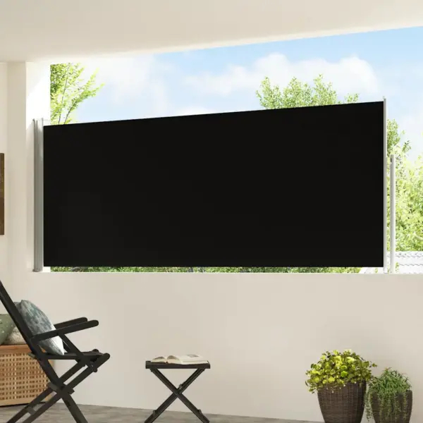 Lahtitõmmatav terrassi külgmarkiis, must, 120 x 0–500 cm – 3