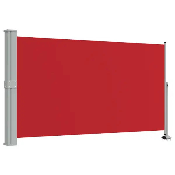 Lahtitõmmatav terrassi külgmarkiis, punane sirm, hall alus, 140 x 300 cm - 2