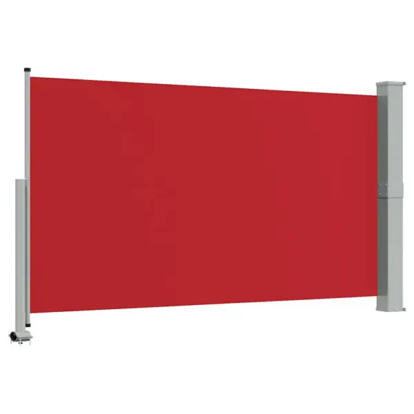 Lahtitõmmatav terrassi külgmarkiis, punane sirm, hall alus, 140 x 300 cm - 7