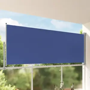 Lahtitõmmatav terrassi ja rõdu külgmarkiis, sinine, 140 x 300 cm
