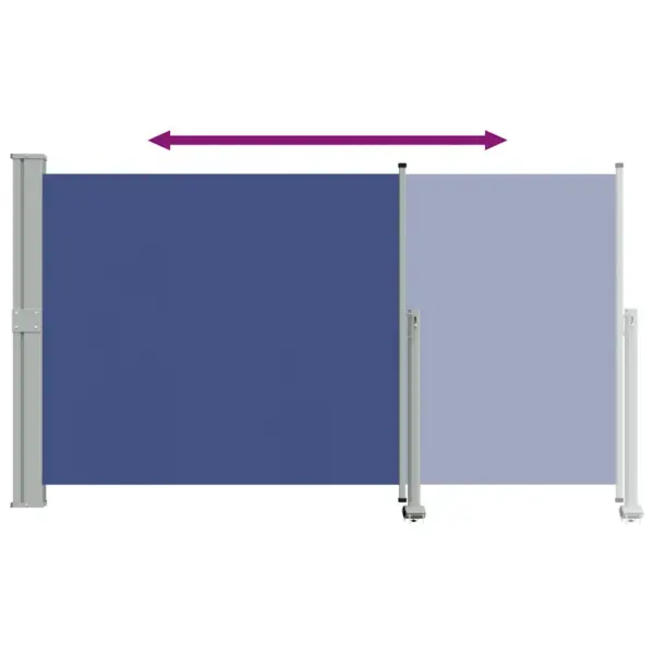 Lahtitõmmatav terrassi ja rõdu külgmarkiis, sinine, 140 x 300 cm – 8