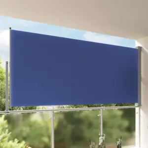 Lahtitõmmatav terrassi külgmarkiis privaatsuseks, sinine, 160 x 300 cm