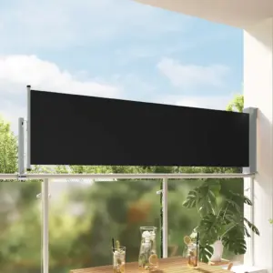Lahtitõmmatav terrassi külgmarkiis, 80 x 300 cm, must/hall