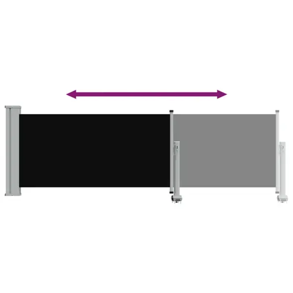 Lahtitõmmatav terrassi külgmarkiis, 80 x 300 cm, must/hall – 7