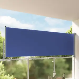 Lahtitõmmatav terrassi külgmarkiis privaatsussein, sinine, 120 x 300 cm
