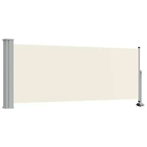 Lahtitõmmatav terrassi ja rõdu külgsein privaatsuse tagamiseks, 100 x 300 cm, kreemjas, hall alus - 2