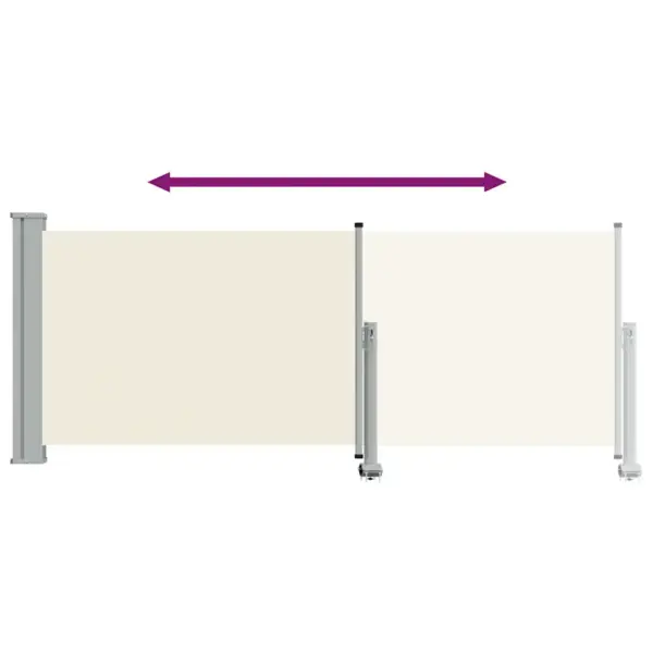Lahtitõmmatav terrassi ja rõdu külgsein privaatsuse tagamiseks, 100 x 300 cm, kreemjas, hall alus - 8