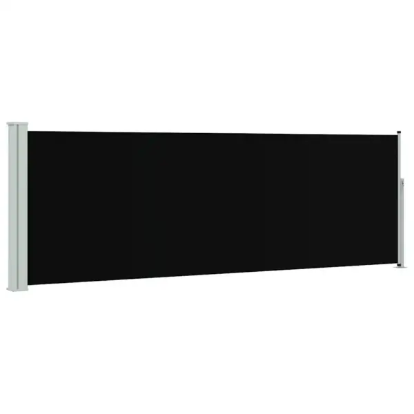 Lahtitõmmatav terrassi külgsein, must sirm hallil alusel, 100 x 0–300 cm - 2