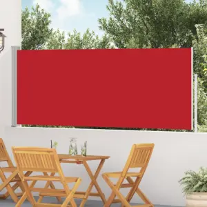 Lahtitõmmatav terrassi külgsein, UV- ja vettpidav, punane, 120 x 500 cm