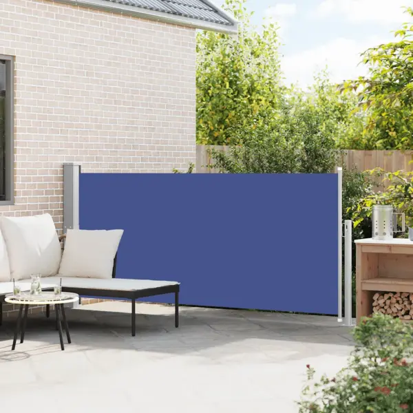 Lahtitõmmatav terrassi külgsein tuule- ja päikesekaitseks, sinine, 140 x 300 cm – 3