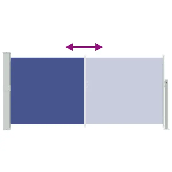 Lahtitõmmatav terrassi külgsein tuule- ja päikesekaitseks, sinine, 140 x 300 cm – 8