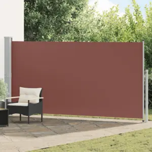 Lahtitõmmatav terrassi külgsein tuule- ja päikesekaitseks, 160 x 500 cm, pruun