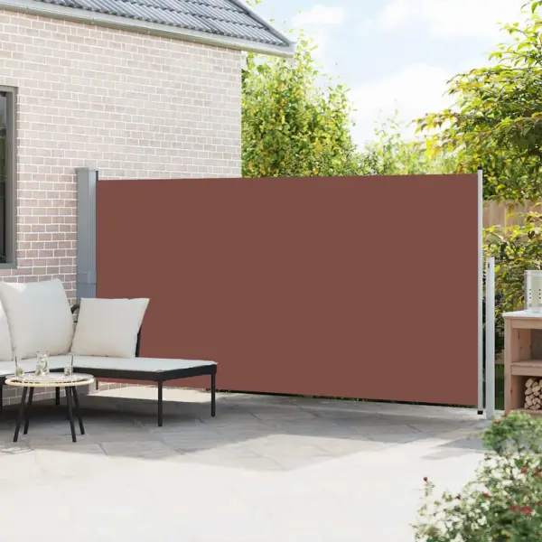 Lahtitõmmatav terrassi külgsein tuule- ja päikesekaitseks, 160 x 500 cm, pruun – 3