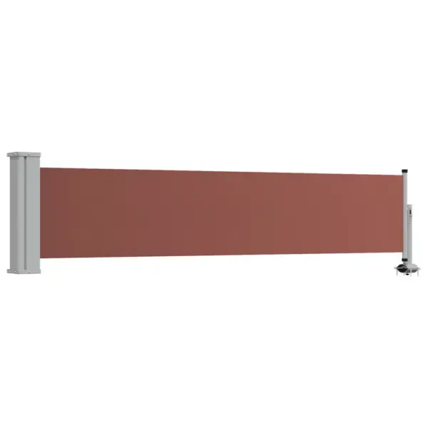 Lahtitõmmatav terrassi külgsein, pruun ja hall, UV- ja vettpidav, 60 x 0–300 cm – 2