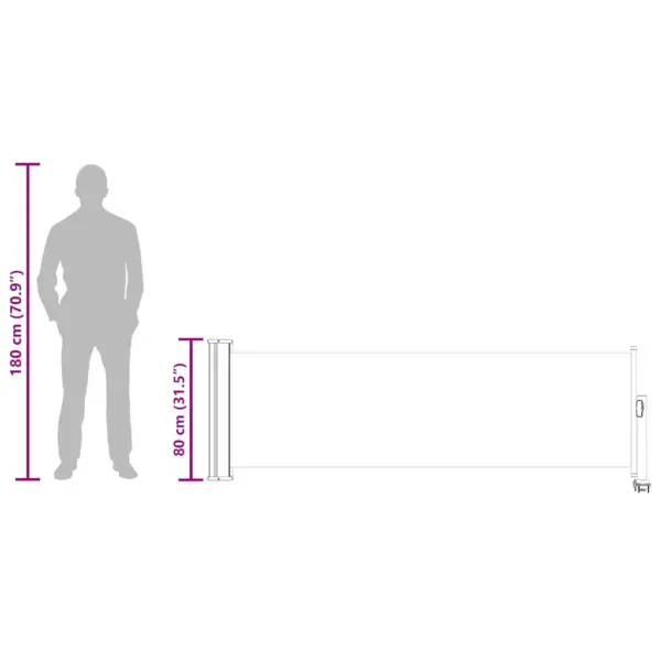 Lahtitõmmatav terrassi külgsein privaatsuseks, pruun/hall, 80 x 0–300 cm – 12