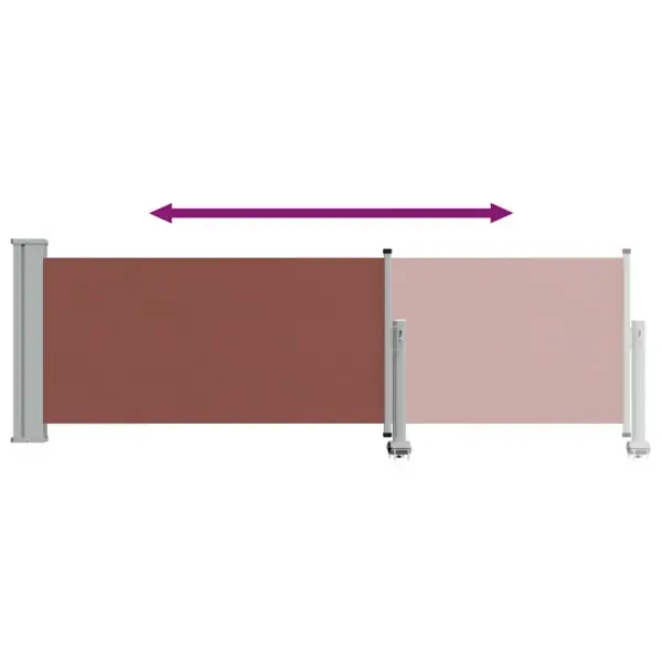 Lahtitõmmatav terrassi külgsein privaatsuseks, pruun/hall, 80 x 0–300 cm – 7