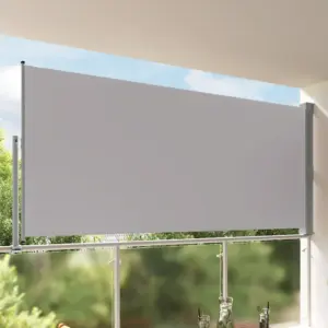 Lahtitõmmatav terrassi külgsein privaatsuseks, hall, 160 x 300 cm