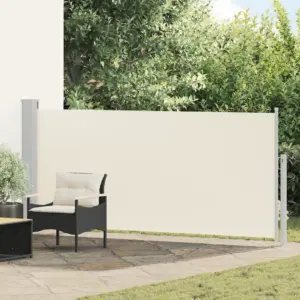 Lahtitõmmatav terrassi külgsein privaatsuseks, kreemjas, 300 x 140 cm