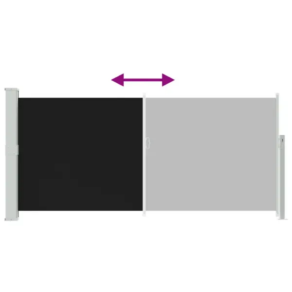 Lahtitõmmatav terrassi külgsein tuule- ja päikesekaitseks, must, 140 x 300 cm - 8
