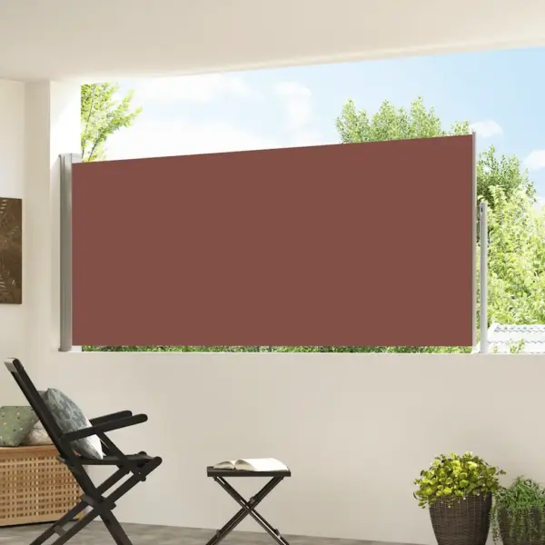 Lahtitõmmatav terrassi külgsein privaatsuse ja tuulekaitseks, pruun, 300 x 120 cm - 3