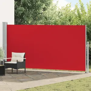 Lahtitõmmatav terrassi külgsein privaatsuseks ja tuulekaitseks, punane, 160 x 500 cm