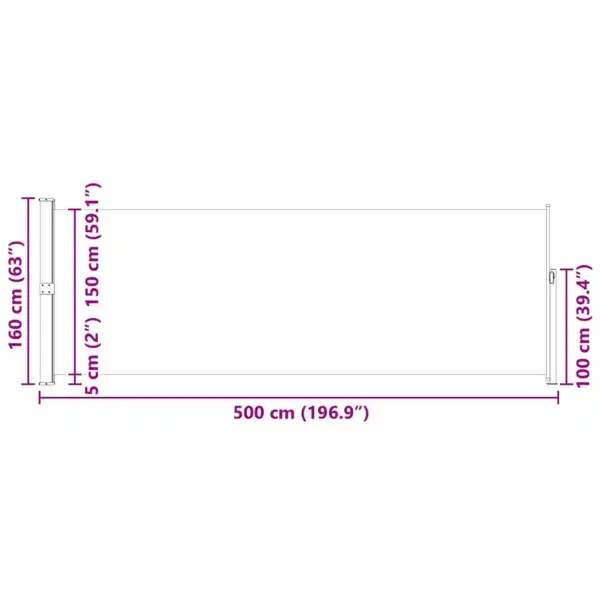 Lahtitõmmatav terrassi külgsein privaatsuseks ja tuulekaitseks, punane, 160 x 500 cm – 12
