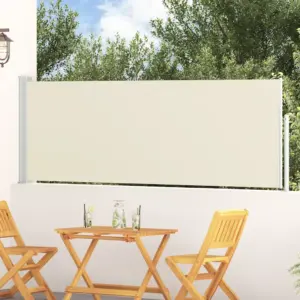 Lahtitõmmatav terrassi külgsirm privaatsuseks, kreemjas, 100 x 300 cm