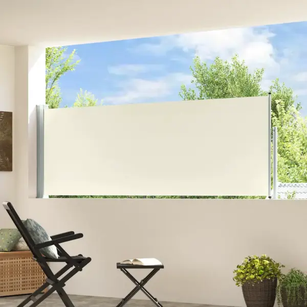 Lahtitõmmatav terrassi külgsirm privaatsuseks, kreemjas, 100 x 300 cm – 3