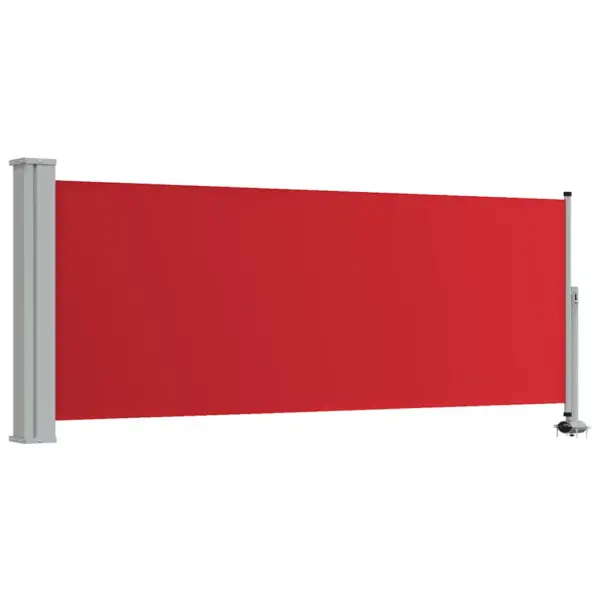 Lahtitõmmatav terrassi külgsirm, 100 x 300 cm, punane sirm halli alusega - 2