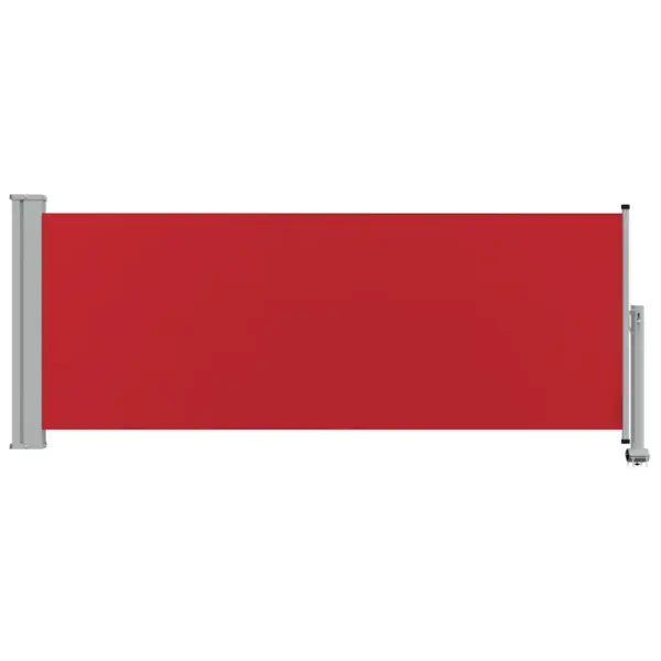 Lahtitõmmatav terrassi külgsirm, 100 x 300 cm, punane sirm halli alusega - 5