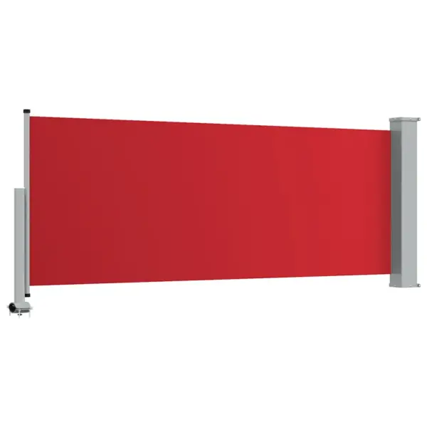 Lahtitõmmatav terrassi külgsirm, 100 x 300 cm, punane sirm halli alusega - 7