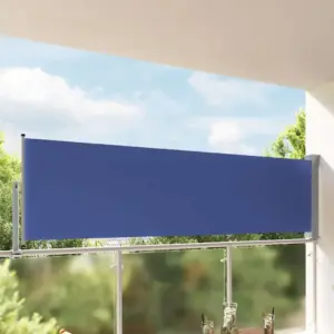Lahtitõmmatav terrassi külgsirm privaatsuse tagamiseks, sinine, 100 x 300 cm