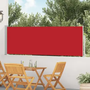 Lahtitõmmatav terrassi külgsirm, 100 x 0–500 cm, punane