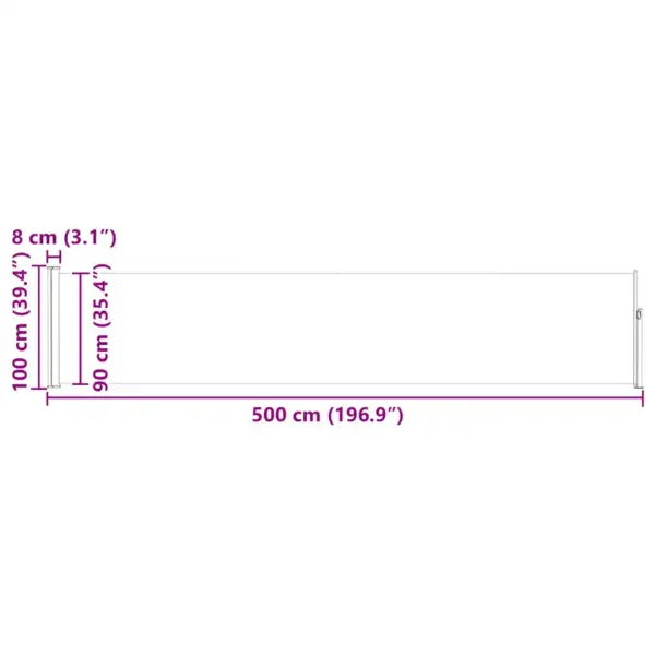 Lahtitõmmatav terrassi külgsirm, 100 x 0–500 cm, punane – 13