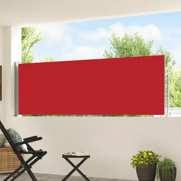 Lahtitõmmatav terrassi külgsirm, 100 x 0–500 cm, punane – 3