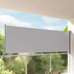 Lahtitõmmatav terrassi ja rõdu külgsirm, hall, 120 x 300 cm