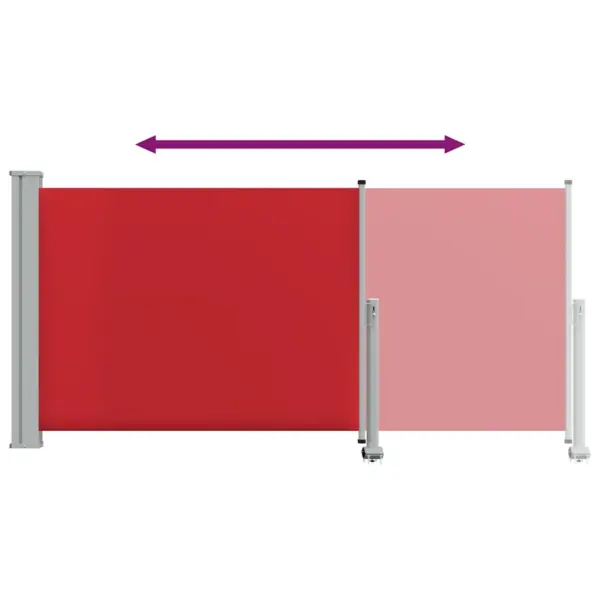 Lahtitõmmatav terrassi ja rõdu külgsirm, punane, 120 x 0–300 cm - 8