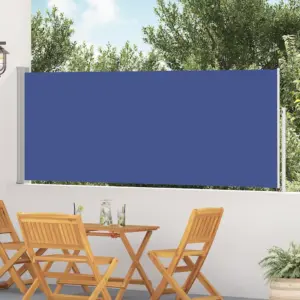 Lahtitõmmatav terrassi külgsirm, UV-kindel ja vettpidav, sinine, 120 x 500 cm
