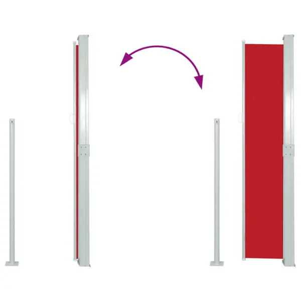 Lahtitõmmatav terrassi külgsirm, punane, 170 x 300 cm – 8