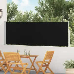 Lahtitõmmatav terrassi külgsirm privaatsuseks, must, 100 x 500 cm