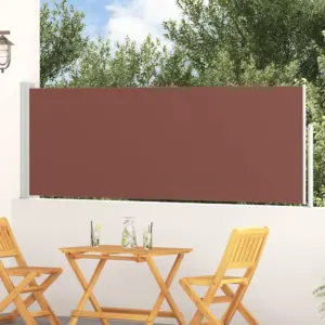 Lahtitõmmatav terrassi külgsirm, pruun, hall alus, 100 x 300 cm