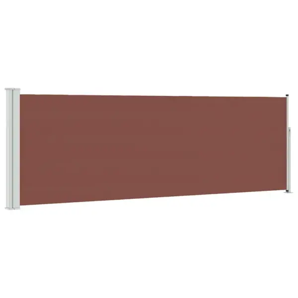 Lahtitõmmatav terrassi külgsirm, pruun, hall alus, 100 x 300 cm - 2
