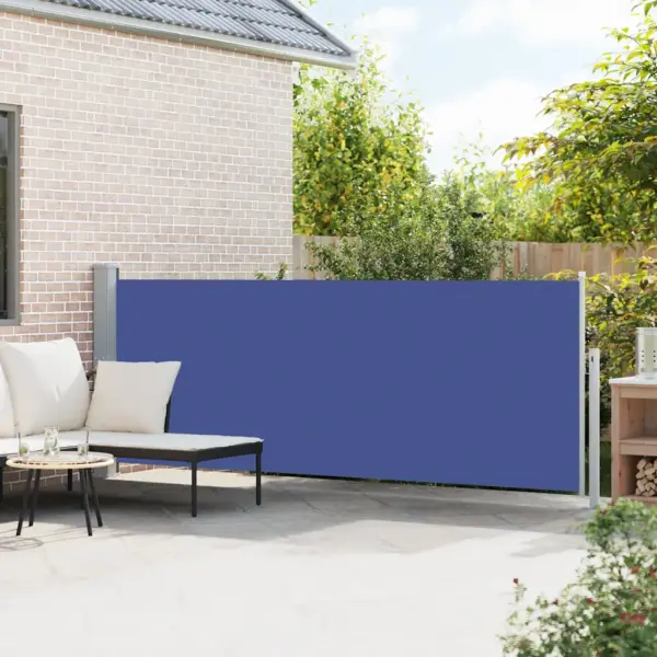 Lahtitõmmatav terrassi privaatsussein, sinine, 140 x 0–500 cm, UV-kindel ja vettpidav – 3