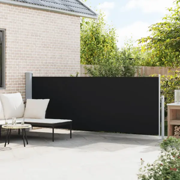 Lahtitõmmatav terrassi privaatsussein, 140 x 500 cm, must – 3