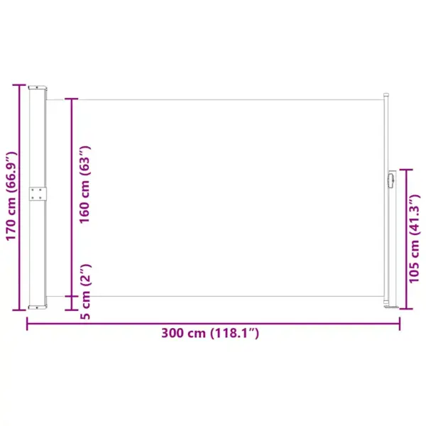 Lahtitõmmatav terrassi privaatsussein, UV-kindel, must, 170 x 0–300 cm – 12